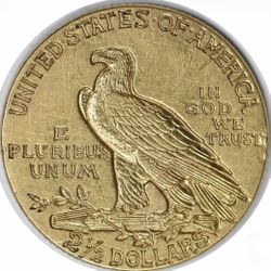 1915 $2.50 Gold Indian AU Slider Uncertified 