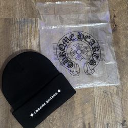 Chrome Hearts black and white beanie