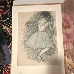 Degas Ballerina Drawing Impressionism Dance Art on Paper Unframed Single Piece
