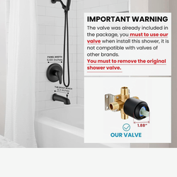 gotonovo Bathroom Shower Head Kit High Pressure Combo Shower Faucet 6 Modes ABS Handheld Spray Kit Valve Included And Nickel Gold And Black  C42