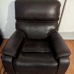 Barcalounger Columbia Leather Power Glider Recliner with Power Headrest
