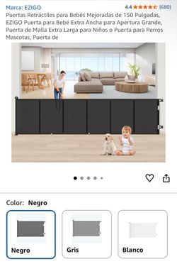 EZIGO Retractable Baby Gate 42" Tall x 59" Wide Black Safety Gate for Kids & Pets