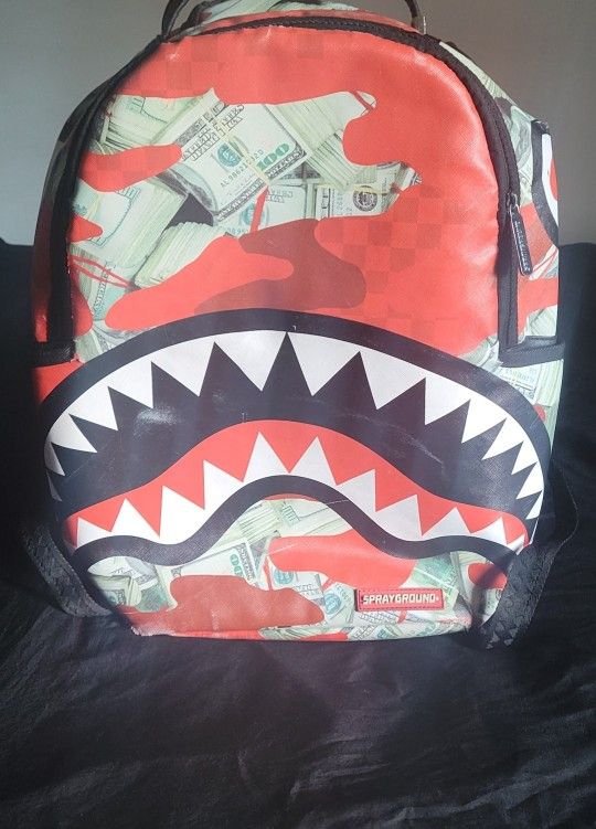 Red SprayGround Camo Money Backpack