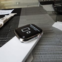 Apple watch series 7 silver  45mm unlocked stainless steel gps+Cellular brand new 