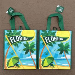 2 Brand new Florida beach reusable bags