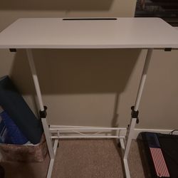 Small Standing Desk Adjustable Height, Mobile Stand Up Desk with Wheels, 32 Inch Portable Rolling Desks Conference Room Tables for Walking Pad Treadmi