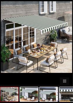 13x10FT Manual Retractable Awning