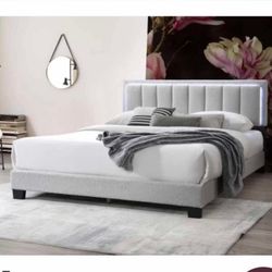 Queen Led Light Bed Frame New In Box Mattress Included 