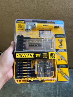 DEWALT Driving Bit and Black Oxide Drill Bit Set with Right Angle Adapter and Tough Case (40- Piece)
