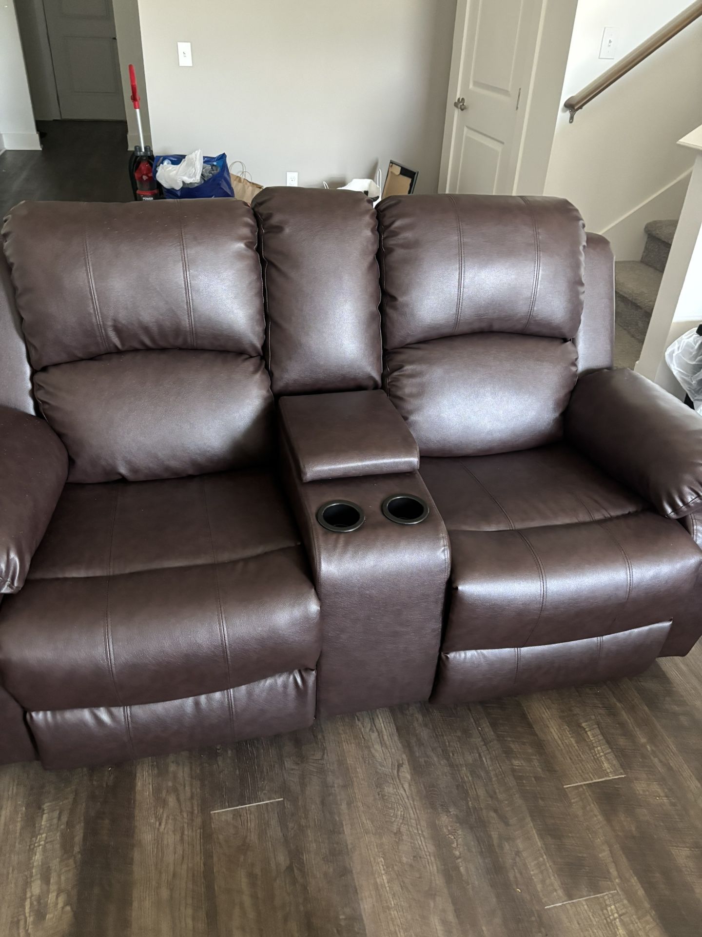 Leather recycling Sofa Set With Small Table And Side Tables