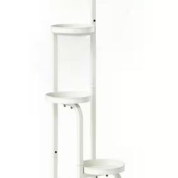4-Tier White Metal Heavy Duty Plant Stand Outdoor Indoor with Adjustable Feet for Patio Garden (8.8 in. W x 46 in. H)