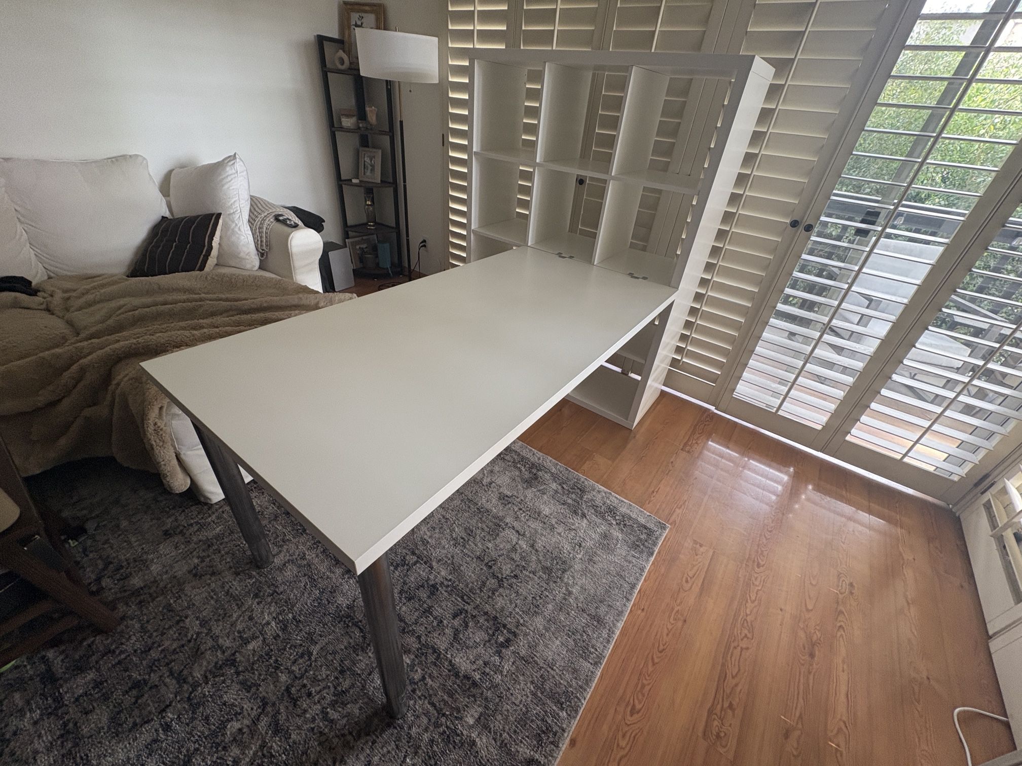 IKEA KALLAX / LINNMON White Desk Shelf Combo