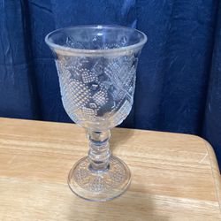 Vintage Avon 1978 Fosteria Hearts and Diamonds. 7” Tall Glass Goblet.