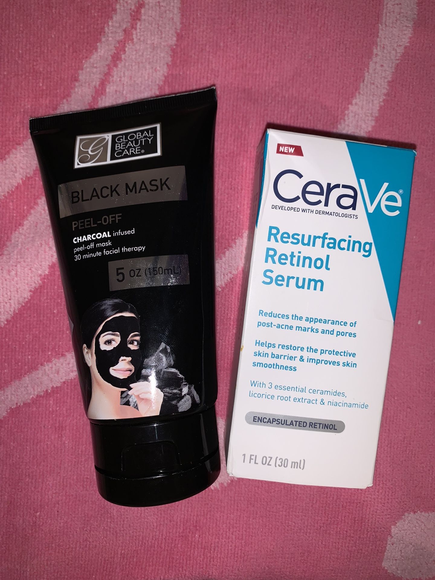 Cerave Resurfacing Retinol Serum & Charcoal Face Mask
