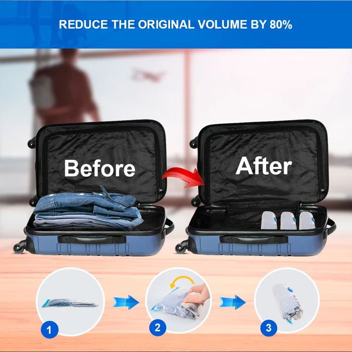 Vacuum Sealer Compression Storage Bag Organizer, Hand Pump Included (16pcs Pack)