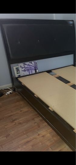 Queen black bed frame