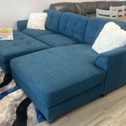 BEAUTIFUL BISCAYNE BLUE/GREEN/GREY SECTIONAL SOFA!$899!*SAME DAY DELIVERY*NO CREDIT NEEDED*EASY FINANCE*HUGE SALE*