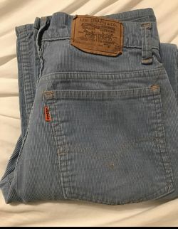Blue Corduroy Orange Tab Vintage Levis