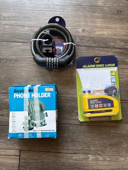 Bike Security Bundle – Lock, Disc Lock & Phone Holder