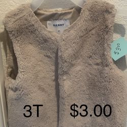 Girls Faux Fur Vest Size 3T