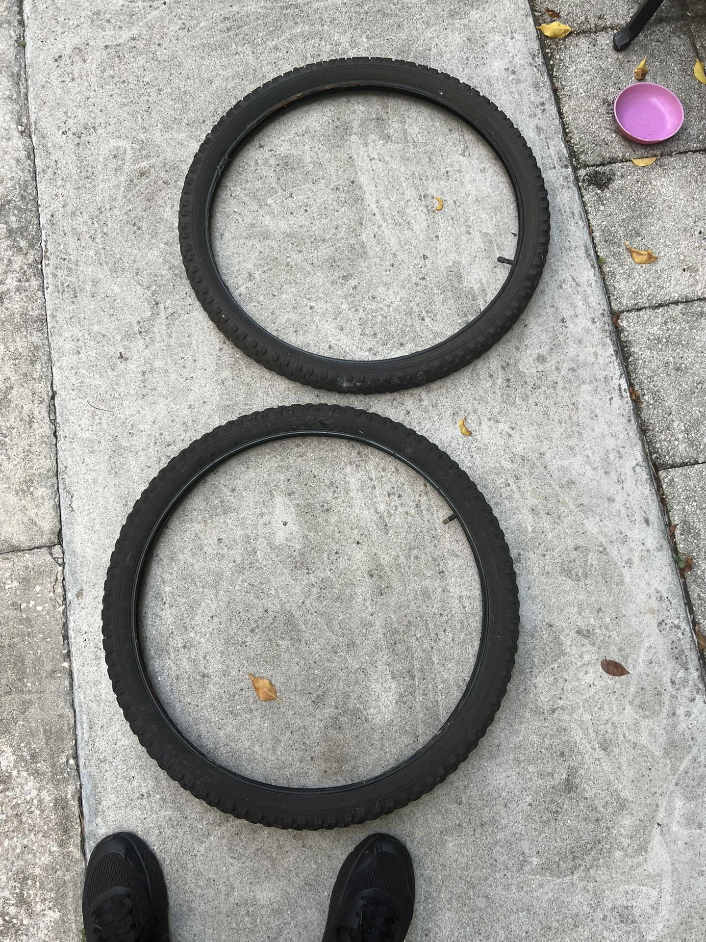 Mountain Bike 26” X 2.30 Tires Pair + Tubes 70% Thread $30