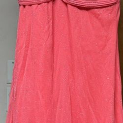 Salmon Sparkly Dress Prom