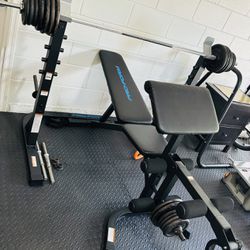 Weight Bench And Rack With 150lb Weights And Dip Bench All For $300