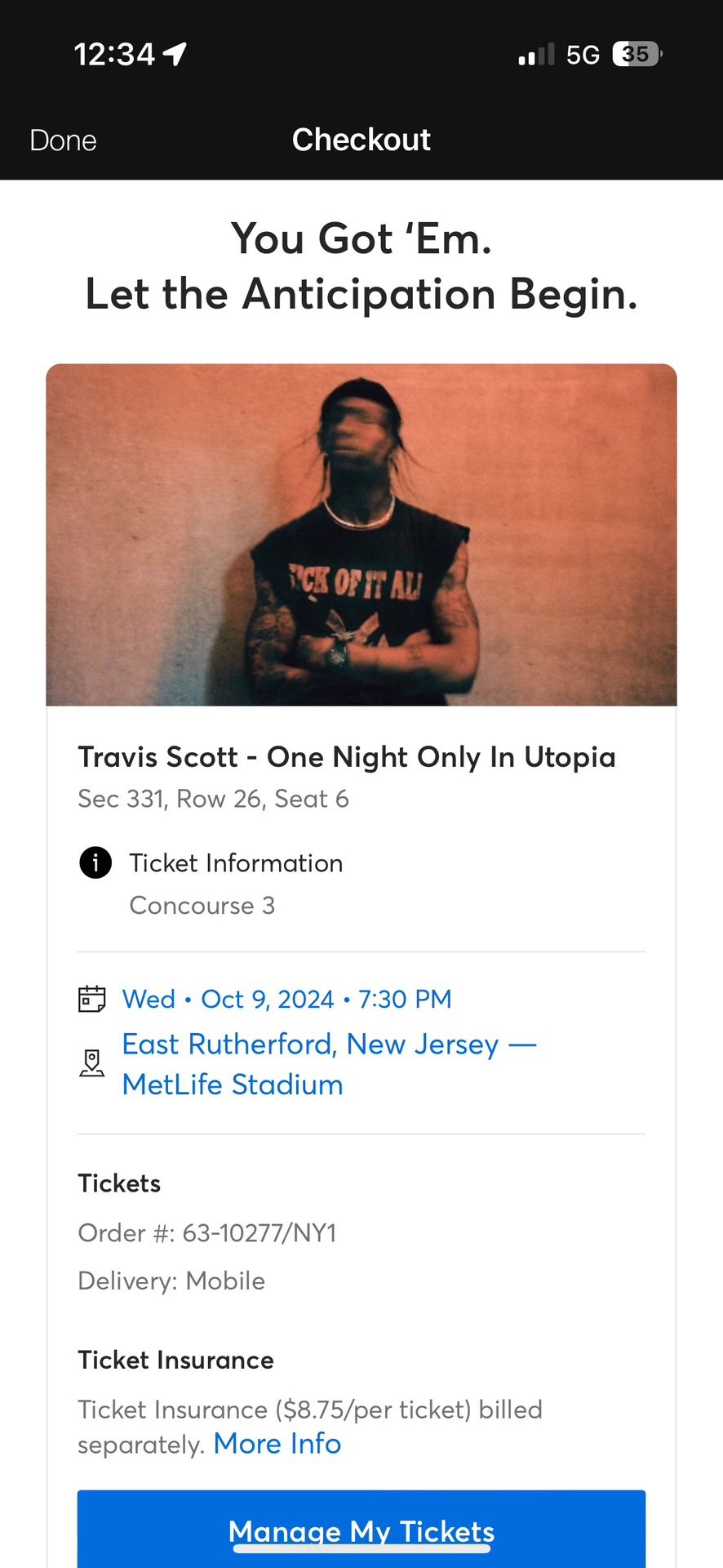 Travis Scott  Tickets 2 Side By Side