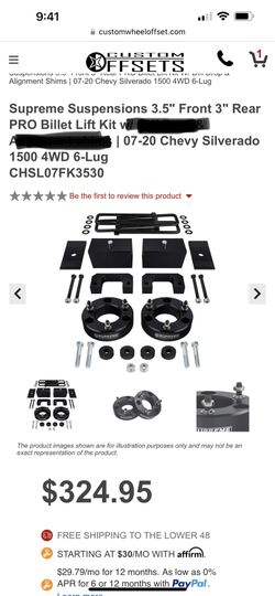3.5 Front 3inch Rear Lift Kit