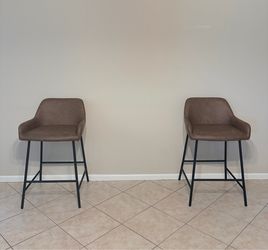 Leather High Top Chairs (2)