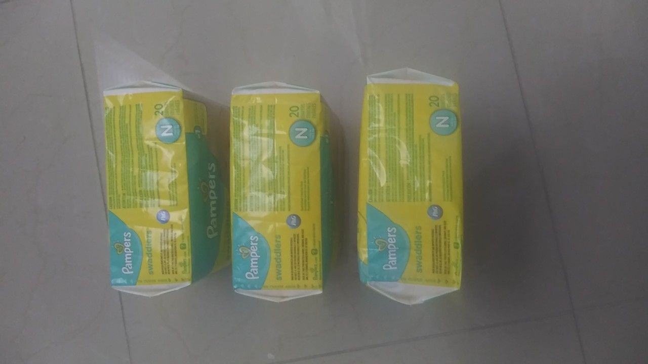 3 packs of Pampers swaddlers Newborn. $15