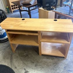 Wooden Computer Desk With Shelves 