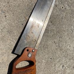 Vintage Pennsylvania Saw Corp No 79 Tempered Steel Box Saw 16” Blade some rusting, missing screw