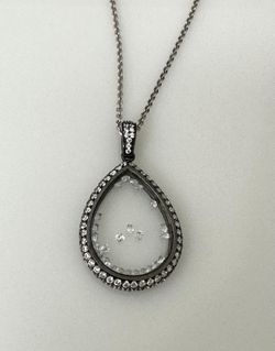 YAGI Sterling Silver CZ Shaker Pendant With Chain