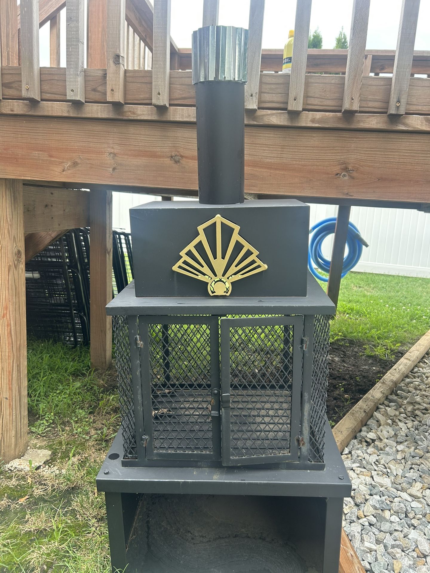 Outdoor Wood Burning Stove With Cart
