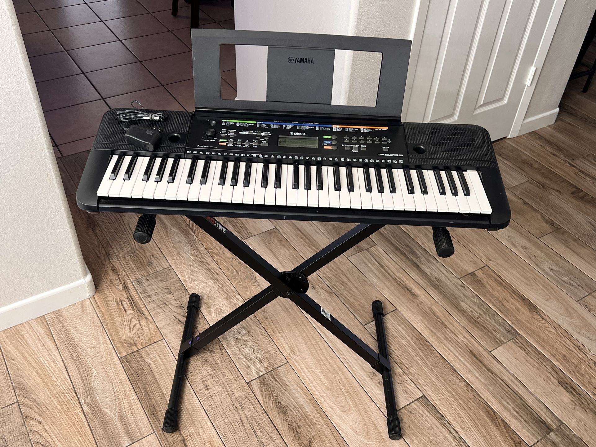 Yamaha Keyboard, Stand, And Chair