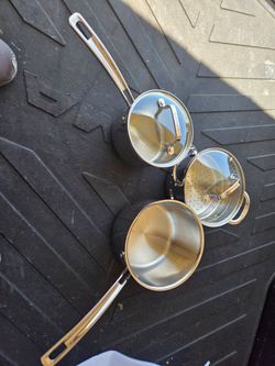 Cuisinart  piece stainless steel set pasta saucepan  stainer new