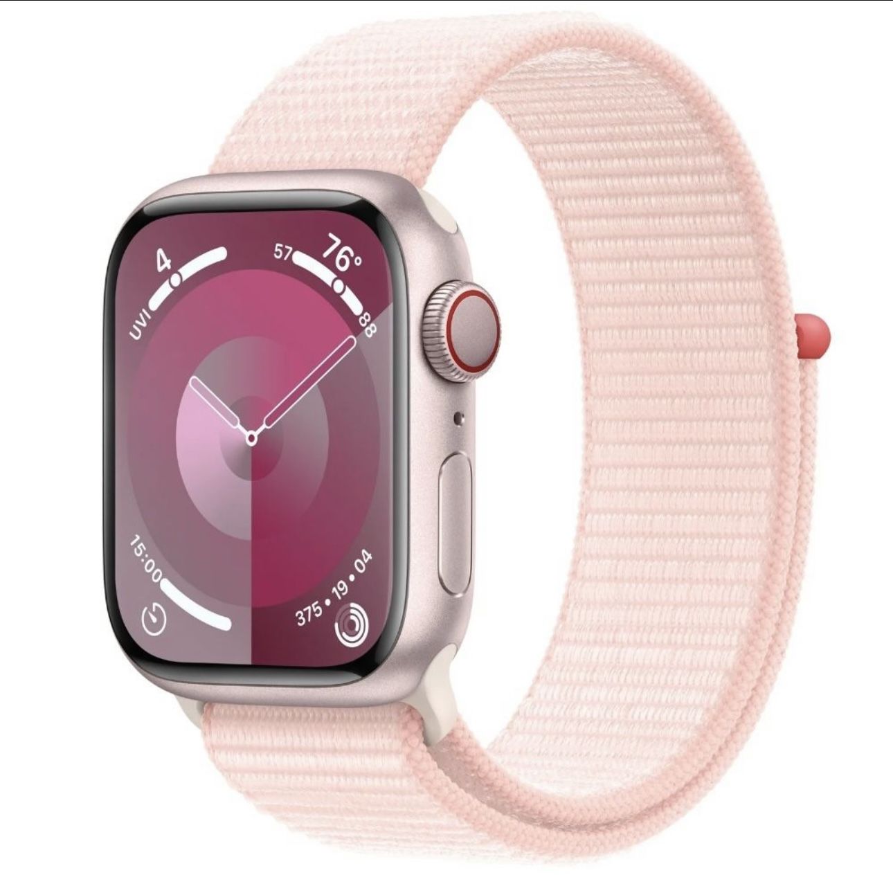 Apple Watch Series 9 GPS 41mm Aluminum Case with Light Pink Band (Small/Medium) - Pink - (2023)