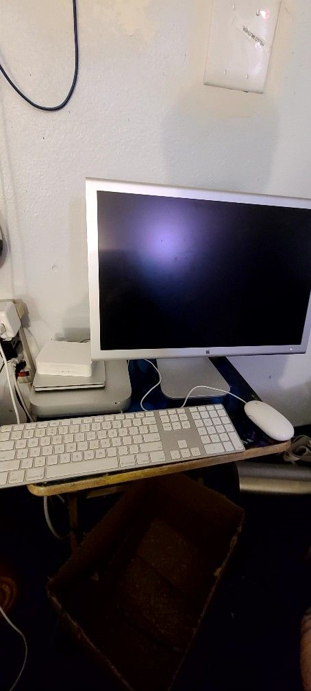 Apple Mini Mac 2009 With Monitor And DVD Writer. 