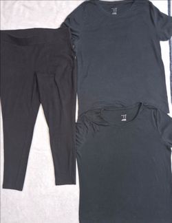 Torrid 2X Leggings Pockets & A New Day XXL Tee 3 Pc Lot Black Basics
