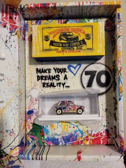 1964 austin minicooper s graffiti art