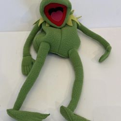 Vintage EDEN KERMIT THE FROG Hand Puppet Jim Henson Muppets 22" Full Body Plush
