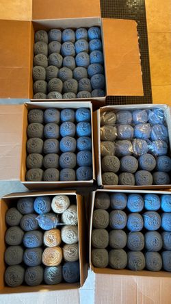 Approximately 120 skeins. Red Heart