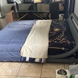 Modern King Bed Frame & Mattress 