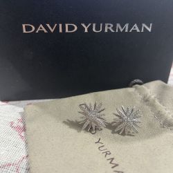 David Yurman White Gold And Diamond Starburst Earrings