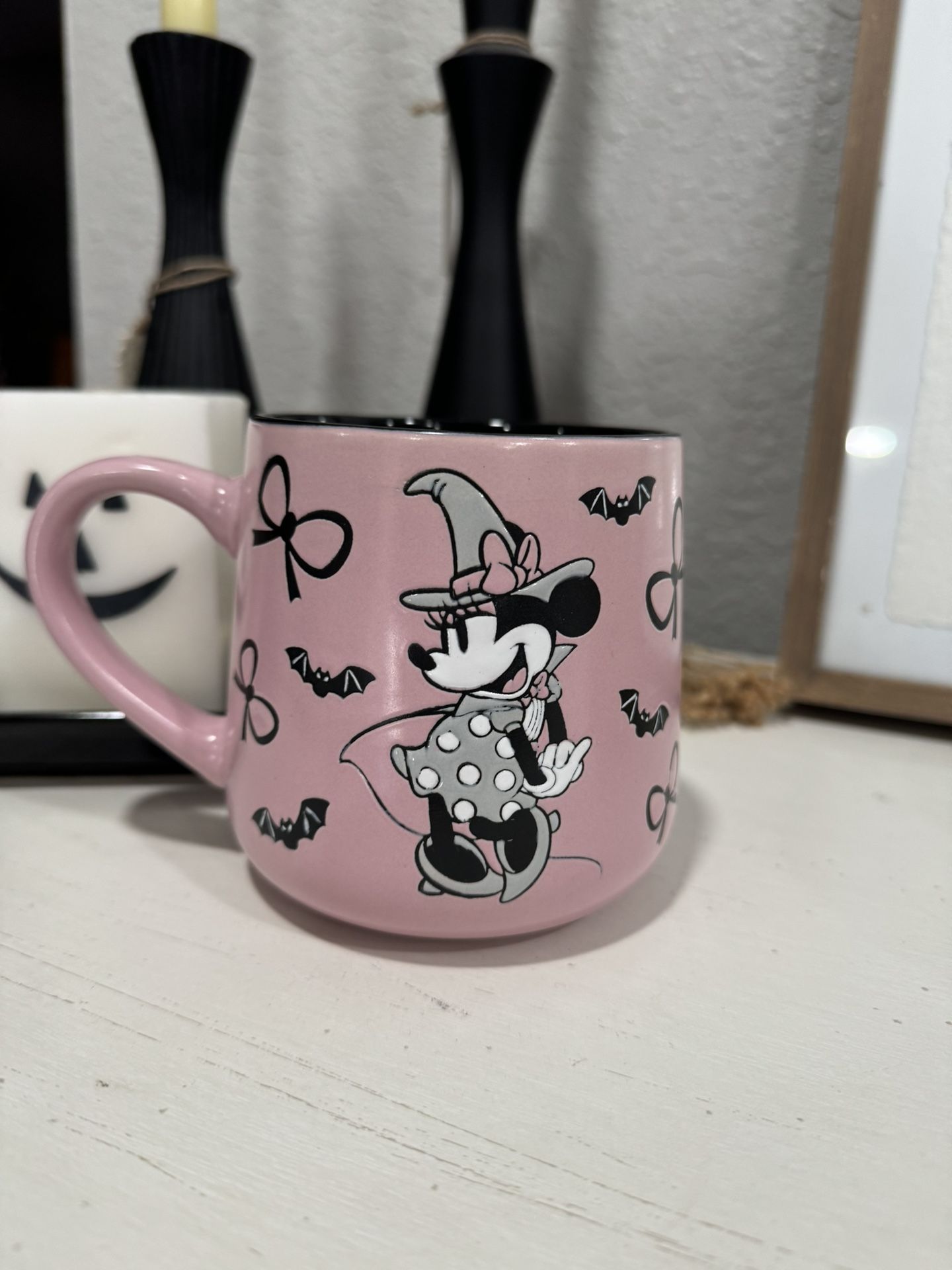 Disney Pink Minnie Witch W/ Bows Mug