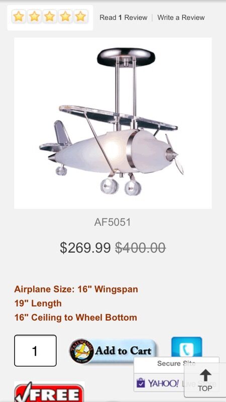 Airplane Light Fixture for sale