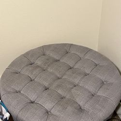 Grey Round Ottoman