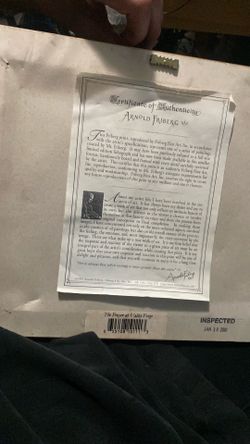Arnold Friberg The Prayer at Valley Forge Framed  certificate of authenticity