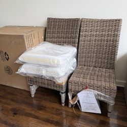 (4 Chairs) Hampton Bay Outdoor Patio Dining Chairs Heavy Duty